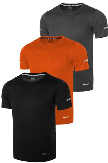 3’lü Erkek Nem Emici Hızlı Kuruma Atletik Teknik Performans Spor T-shirt DRIFIT-KISAKOL3