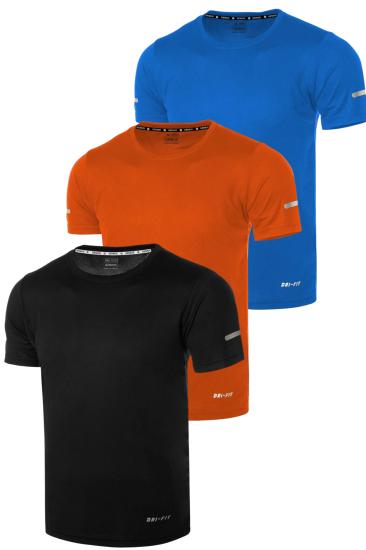 3’lü Erkek Nem Emici Hızlı Kuruma Atletik Teknik Performans Spor T-shirt DRIFIT-KISAKOL3