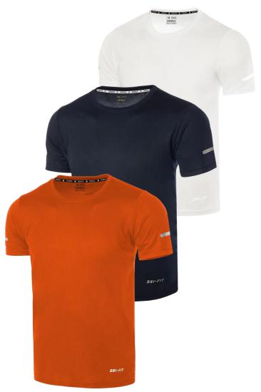 3’lü Erkek Nem Emici Hızlı Kuruma Atletik Teknik Performans Spor T-shirt DRIFIT-KISAKOL3