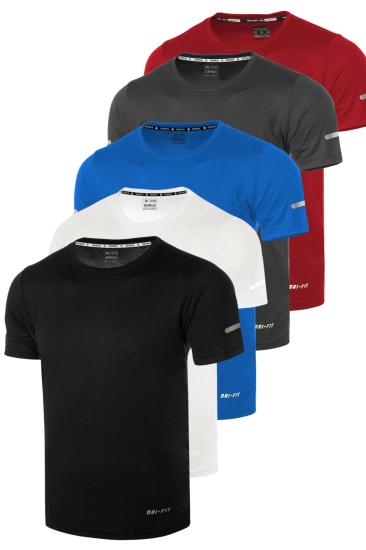 5’li Erkek Nem Emici Hızlı Kuruma Atletik Teknik Performans Spor T-shirt DRIFIT-KISAKOL5