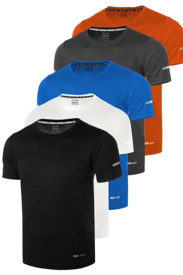 5’li Erkek Nem Emici Hızlı Kuruma Atletik Teknik Performans Spor T-shirt DRIFIT-KISAKOL5