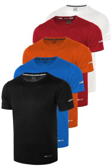 5’li Erkek Nem Emici Hızlı Kuruma Atletik Teknik Performans Spor T-shirt DRIFIT-KISAKOL5