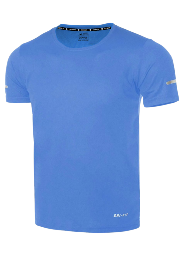 Erkek Nem Emici Hızlı Kuruma Atletik Teknik Performans Spor T-shirt DRIFIT-KISAKOL-Turkuaz