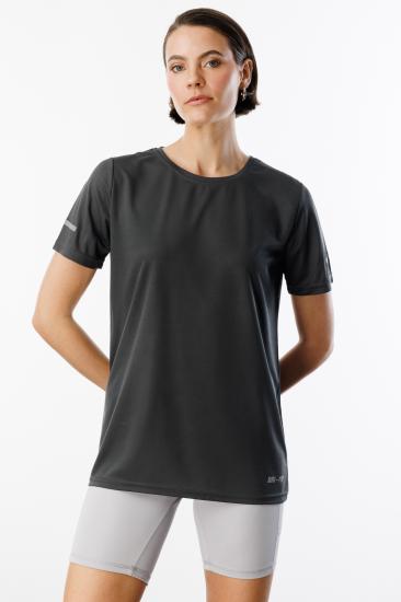 Kadın Nem Emici Hızlı Kuruma Atletik Teknik Performans Spor T-shirt DRIFIT-KISAKOL-Füme