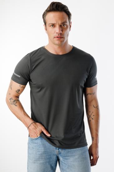 Erkek Nem Emici Hızlı Kuruma Atletik Teknik Performans Spor T-shirt DRIFIT-KISAKOLNEW-Füme