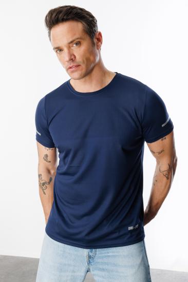 Erkek Nem Emici Hızlı Kuruma Atletik Teknik Performans Spor T-shirt DRIFIT-KISAKOLNEW-Lacivert