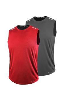 2’li Erkek Nem Emici Hızlı Kuruma Teknik Performans Sporcu Sıfır Kol T-shirt DRIFIT-SIFIRKOL2