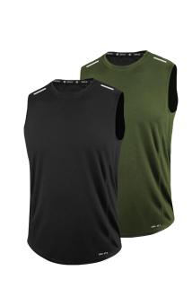2’li Erkek Nem Emici Hızlı Kuruma Teknik Performans Sporcu Sıfır Kol T-shirt DRIFIT-SIFIRKOL2
