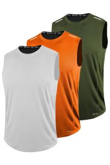 3’lü Erkek Nem Emici Hızlı Kuruma Teknik Performans Sporcu Sıfır Kol T-shirt DRIFIT-SIFIRKOL3