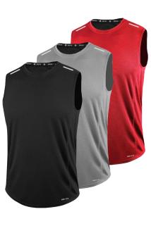 3’lü Erkek Nem Emici Hızlı Kuruma Teknik Performans Sporcu Sıfır Kol T-shirt DRIFIT-SIFIRKOL3