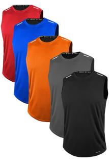 5’li Erkek Nem Emici Hızlı Kuruma Atletik Teknik Performans Sporcu Sıfır Kol T-shirt DRIFIT-SIFIRKOL