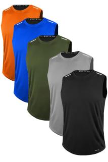 5’li Erkek Nem Emici Hızlı Kuruma Atletik Teknik Performans Sporcu Sıfır Kol T-shirt DRIFIT-SIFIRKOL