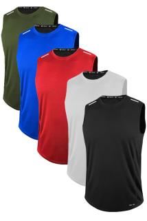 5'li Erkek Nem Emici Hızlı Kuruma Atletik Teknik Performans Sporcu Sıfır Kol T-shirt DRIFIT-SIFIRKOL