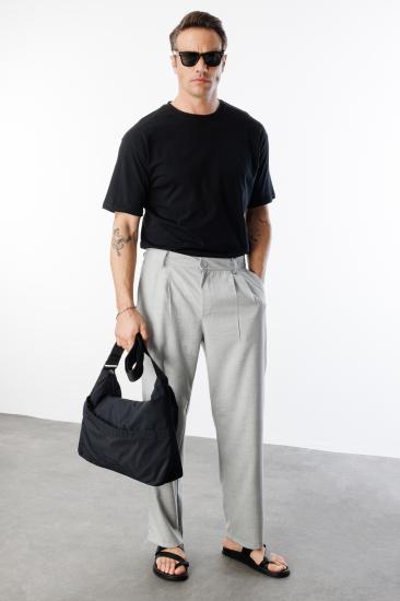 Erkek Baggy Fit Kumaş Pantolon ERKEK-KUMAŞ-PANTOLON-Gri
