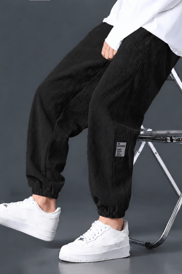 Erkek Kadife Jogger Pantolon Paçası Lastikli Oversize Spor Pantolon GENIUS-58KADİFE