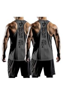 2'li Paket Erkek Dry Fit Y-back Gym Fitness Sporcu Atleti Genıus-fıt2