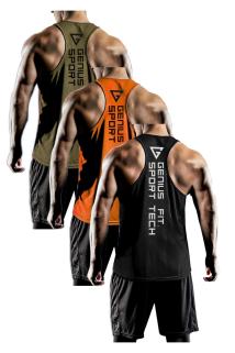 3'lü Paket Erkek Dry Fit Y-back Gym Fitness Sporcu Atleti GENIUS-FIT3