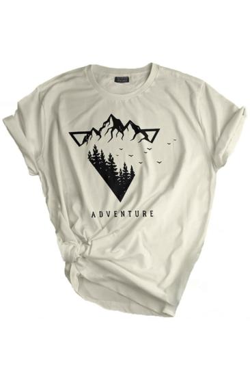 Store Unisex Baskılı Tişört Outdoor Normal Kalıp Tshirt