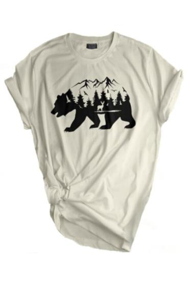 Store Unisex Baskılı Tişört Outdoor Normal Kalıp Tshirt