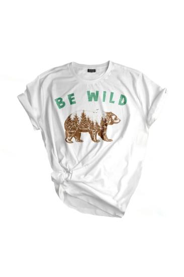 Unısex Baskılı Outdoor Tshirt Normal Kalıp Tişört