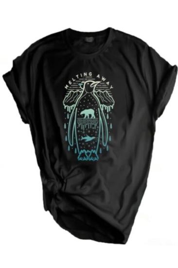 Store Unisex Baskılı Tişört Outdoor Normal Kalıp Tshirt