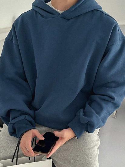 Erkek Kapüşonlu Oversize Sweatshirt 3 İplik Şardonlu Sweatshirt