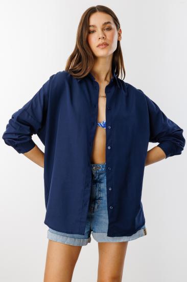 Oversize Basic Kadın Gömlek KADIN-BASIC-GÖMLEK-Lacivert