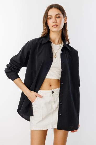 Oversize Basic Kadın Gömlek KADIN-BASIC-GÖMLEK-Siyah