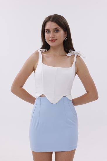 FundacshoosesXGenıus Kadın Pensli Etek İç Göstermez Lamineli Kadın Etek KADIN-ETEK-Mavi