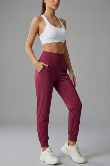 Kadın Eşofman Yüksek Bel Jogger Scuba Kumaş Cepli Rahat Kesim Jogger Eşofman Altı