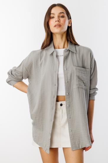 Oversize Basic Müslin Kadın Gömlek KADIN-MÜSLİN-GÖMLEK-Gri