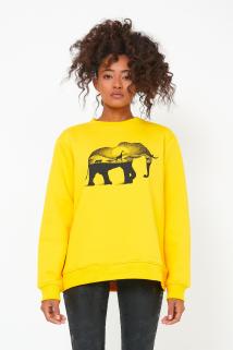 Store Kadın Sweatshirt Içi Polarlı Baskılı Oversize Outdoor Sweatshirt