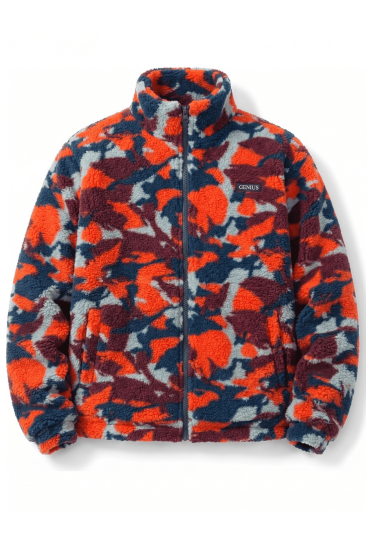 Oversize Peluş Erkek İçi Polarlı Tam Fermuarlı Sherpa Sonbahar Kış Kadın Polar Sweatshirt OVERSIZE-PELUS-Kırmızı