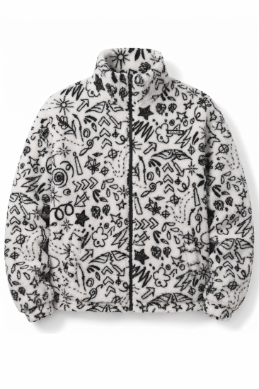 Oversize Peluş Erkek İçi Polarlı Tam Fermuarlı Sherpa Sonbahar Kış Kadın Polar Sweatshirt OVERSIZE-PELUS-Yıldız