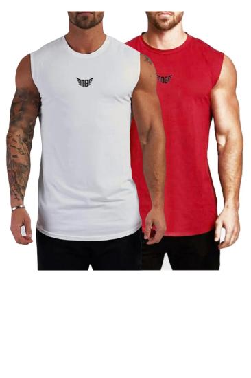 Erkek Nem Emici Hızlı Kuruma Atletik Teknik Performans Sporcu Sıfır Kol T-shirt MG-ATLET2
