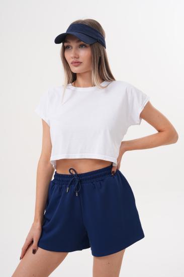 Kadın Modal Şort Beli Lastikli Cepli Şort MODAL-ŞORT-Lacivert