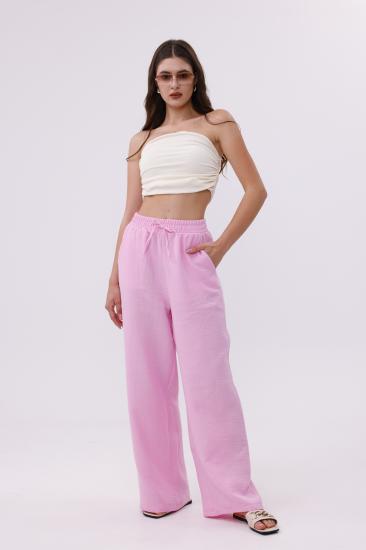 Müslin Palazzo Kadın Pantolon MÜSLİN-PANTOLON-Pembe