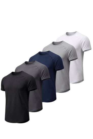 5’lİ Paket Erkek Spor Tişört Pamuklu Esnek Günlük Kullanıma Uygun Premium Rahat KalıpT-shirt