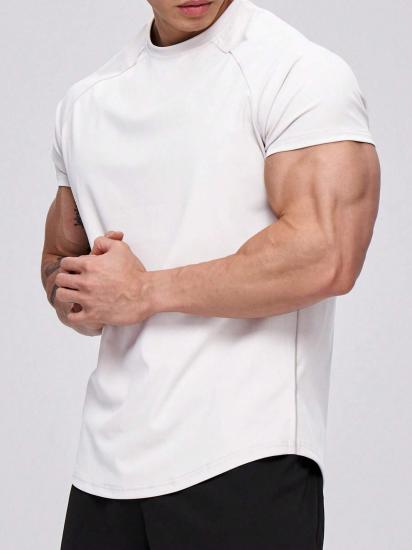 Erkek Spor Tişört Running Sports Gym Reglan Oval Kesim Penye T-shirt OVALT-SHİRT-Beyaz