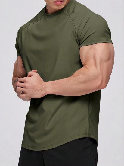 Erkek Spor Tişört Running Sports Gym Reglan Oval Kesim Penye T-shirt OVALT-SHİRT-Haki