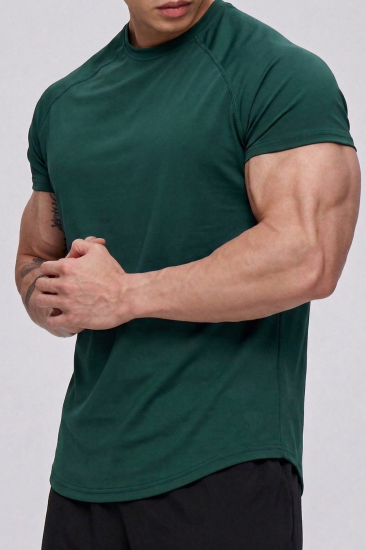 Erkek Spor Tişört Running Sports Gym Reglan Oval Kesim Penye T-shirt OVALT-SHİRT-Nefti