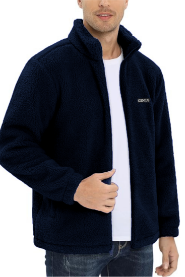 Oversize Peluş Sweatshirt Erkek Polar Sweatshirt Erkek Sweatshirt OVERSIZE-PELUSS-LACİVERT