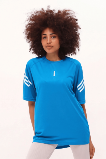 Store Kadın Spor Tişört Baskılı Fitness, Antrenman Fit-Turkuaz