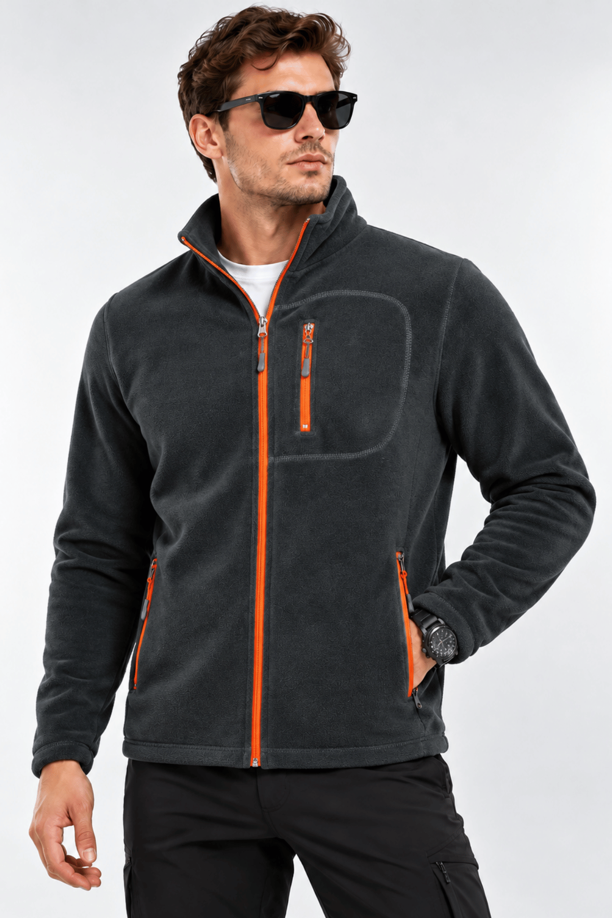 Unisex%20Polar%20Tam%20Fermuarlı%203%20Cepli%20Tüylenme%20Yapmaz%20Soğuğa%20Karşı%20Dayanaklı%20Spor%20Erkek-Kadın%20Polar%20Tekli-Füme