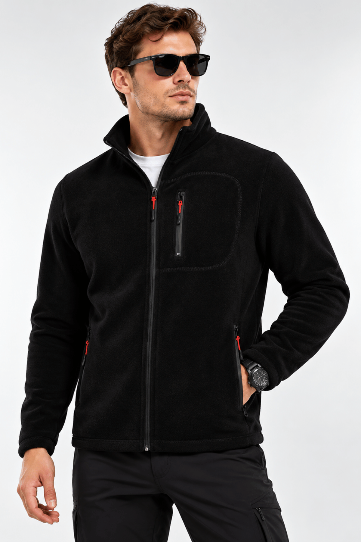 Unisex%20Polar%20Tam%20Fermuarlı%203%20Cepli%20Tüylenme%20Yapmaz%20Soğuğa%20Karşı%20Dayanaklı%20Spor%20Erkek-Kadın%20Polar%20Tekli