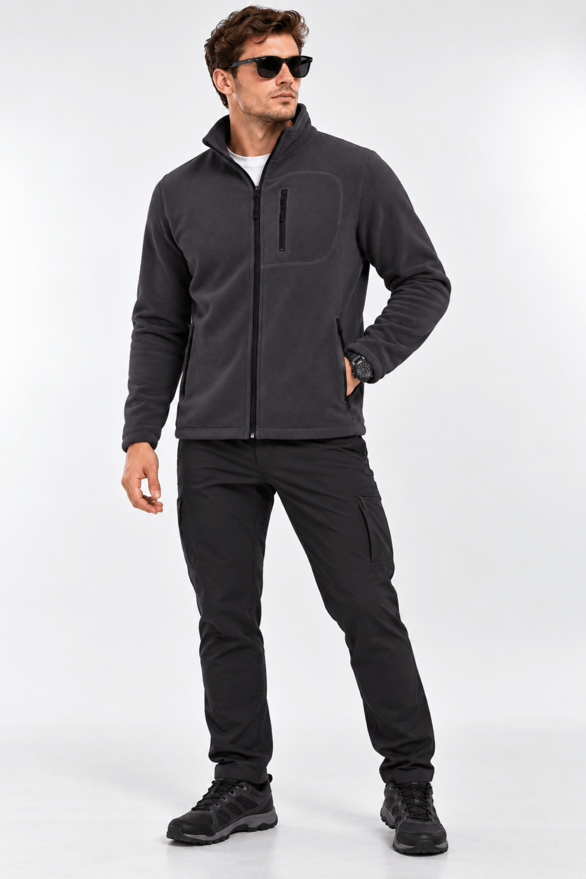 Unisex%20Polar%20Tam%20Fermuarlı%203%20Cepli%20Tüylenme%20Yapmaz%20Soğuğa%20Karşı%20Dayanaklı%20Spor%20Erkek-Kadın%20Polar%20Tekli-Koyu%20Füme