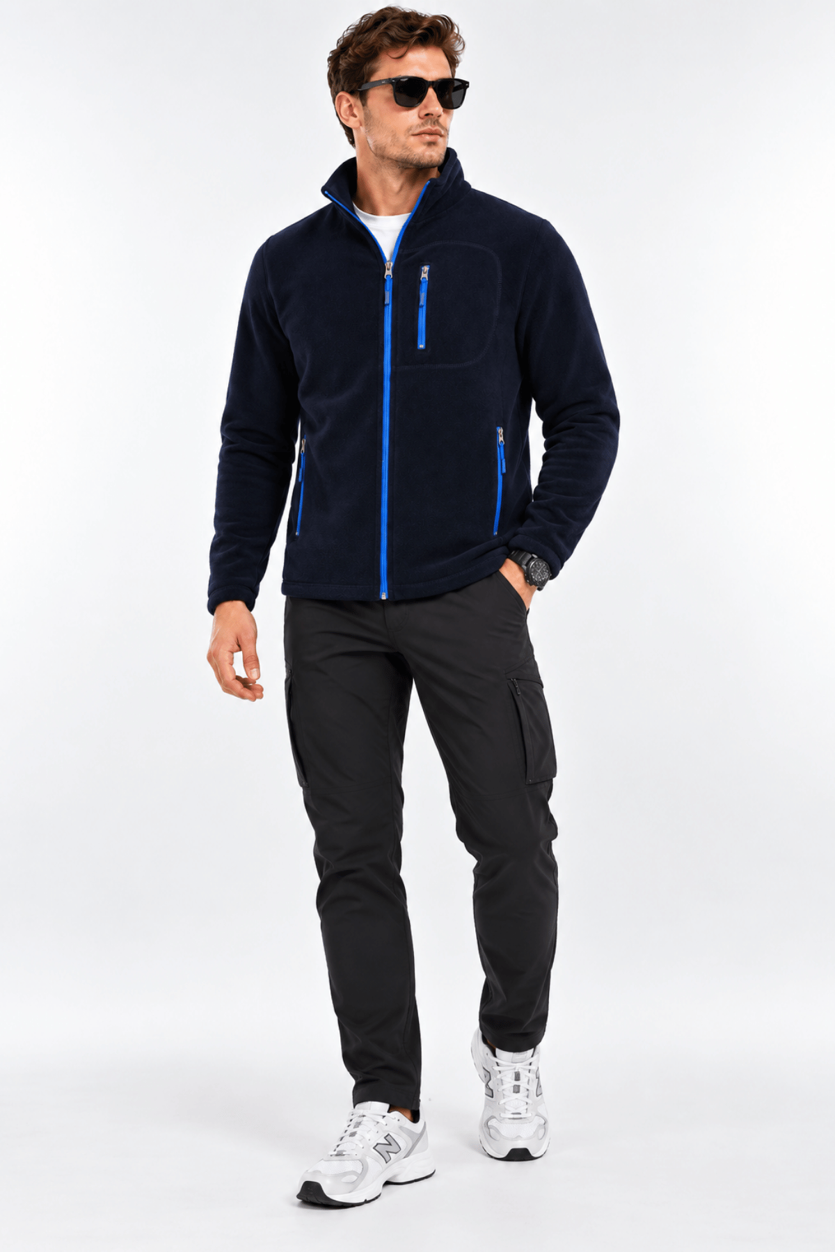 Unisex%20Polar%20Tam%20Fermuarlı%203%20Cepli%20Tüylenme%20Yapmaz%20Soğuğa%20Karşı%20Dayanaklı%20Spor%20Erkek-Kadın%20Polar%20Tekli-Lacivert