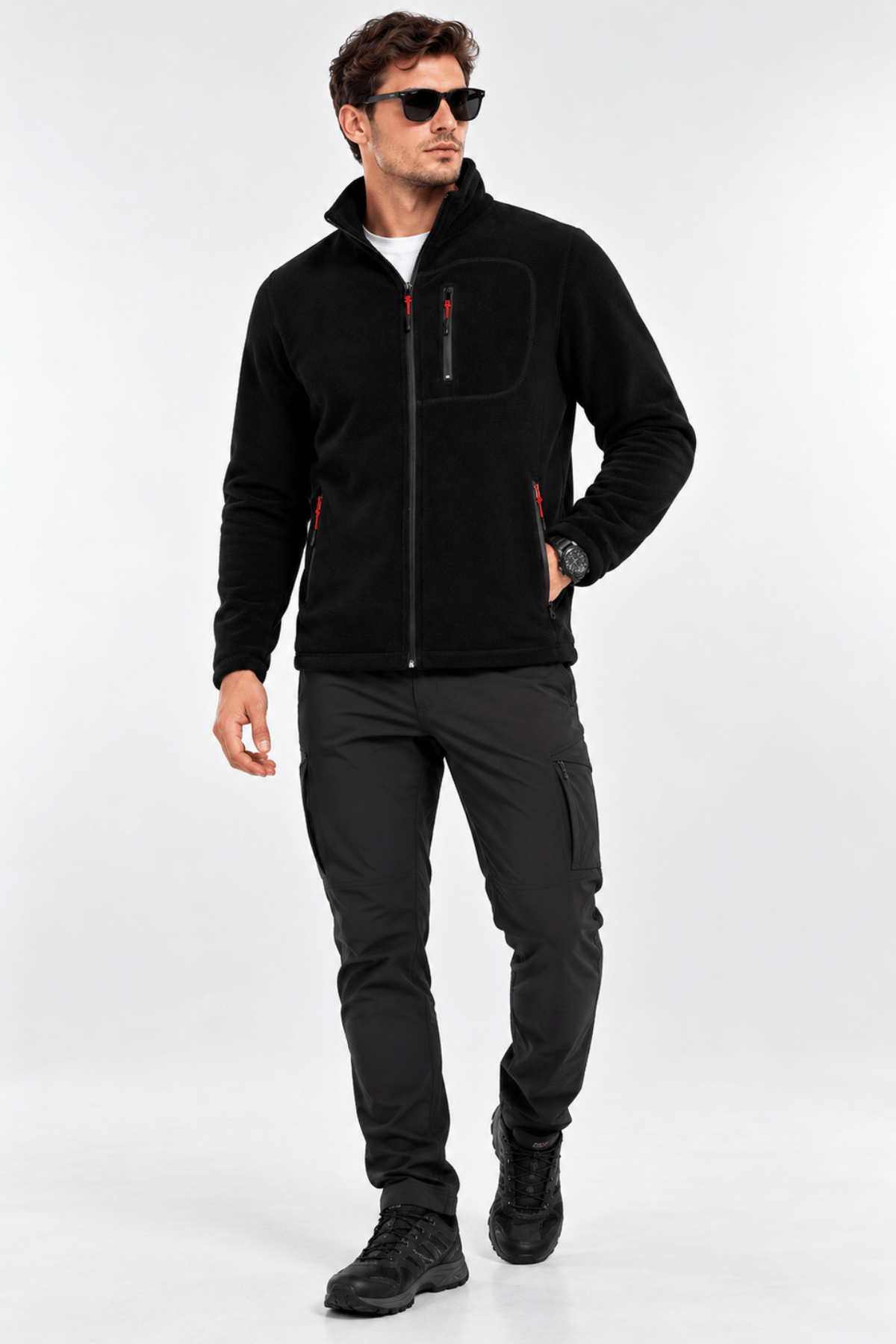 Unisex%20Polar%20Tam%20Fermuarlı%203%20Cepli%20Tüylenme%20Yapmaz%20Soğuğa%20Karşı%20Dayanaklı%20Spor%20Erkek-Kadın%20Polar%20Tekli