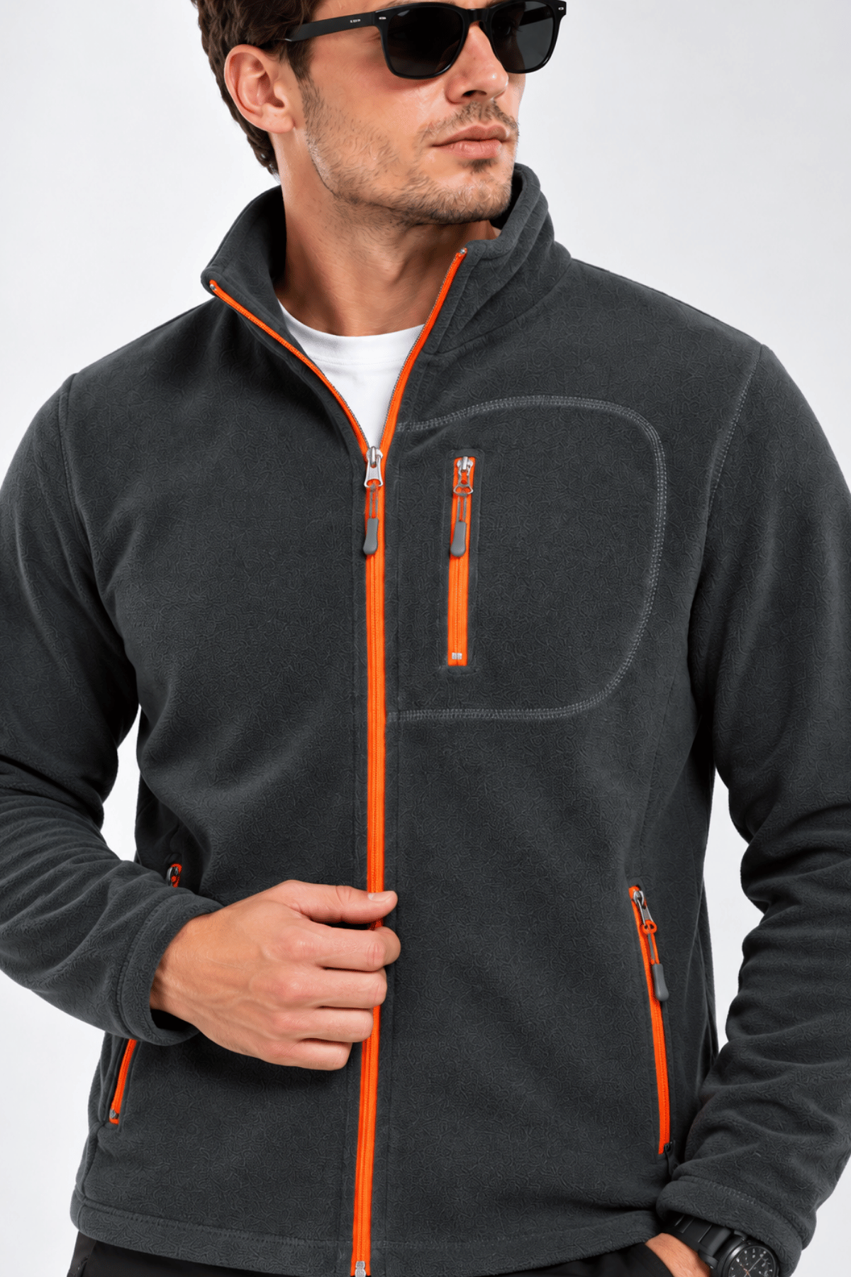 Unisex%20Polar%20Tam%20Fermuarlı%203%20Cepli%20Tüylenme%20Yapmaz%20Soğuğa%20Karşı%20Dayanaklı%20Spor%20Erkek-Kadın%20Polar%20Tekli-Füme