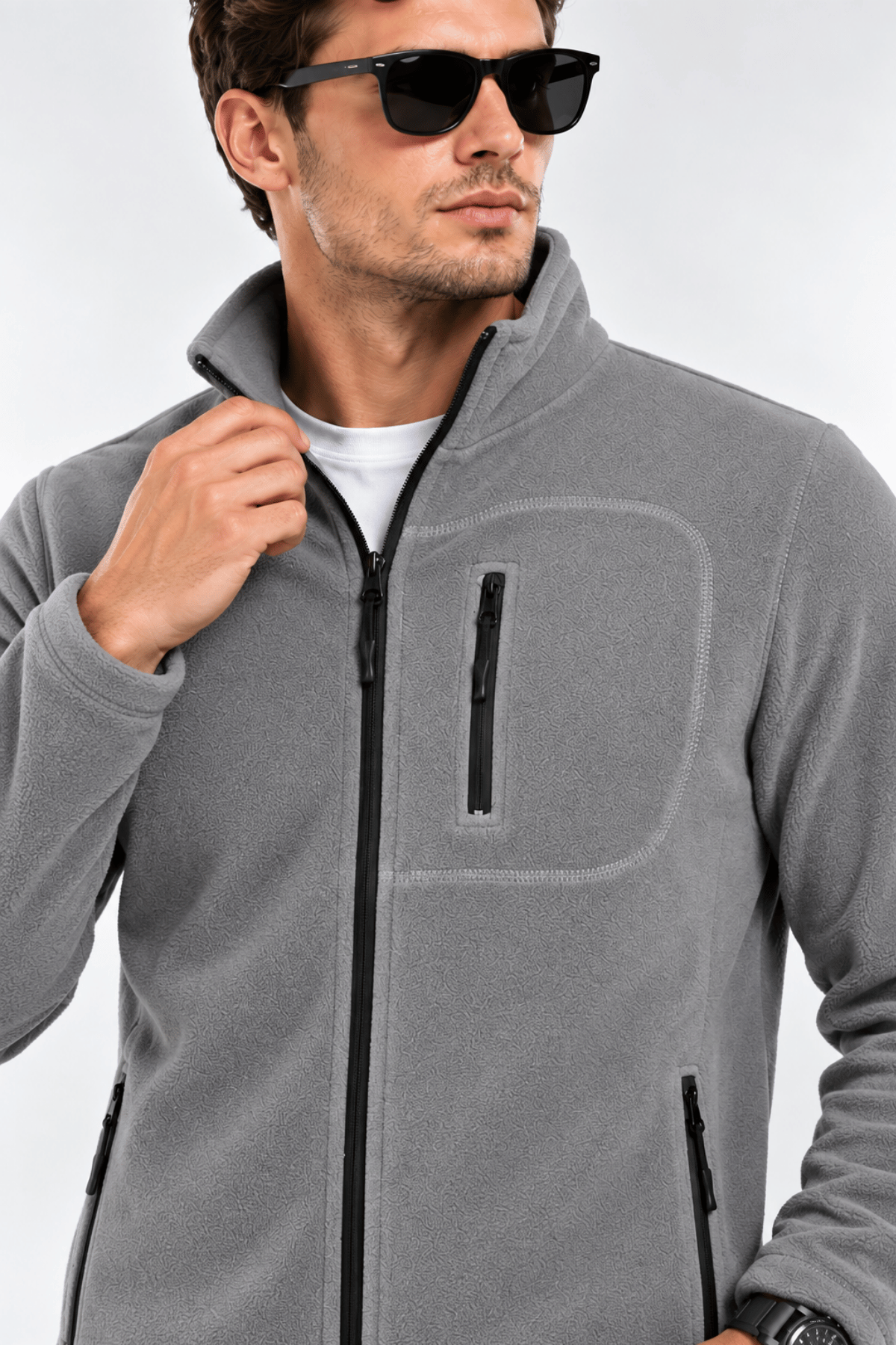 Unisex%20Polar%20Tam%20Fermuarlı%203%20Cepli%20Tüylenme%20Yapmaz%20Soğuğa%20Karşı%20Dayanaklı%20Spor%20Erkek-Kadın%20Polar%20Tekli-Gri